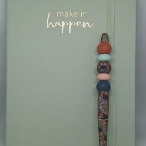 Dzyda _snoekx_notitieboek pen bloem mat blauw